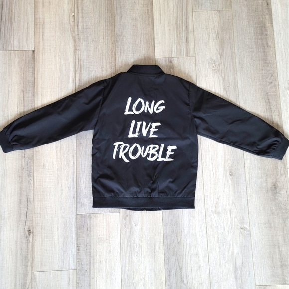 Little Trouble Long Live Trouble toddler kids bomber windbreaker jacket New NWT - Picture 1 of 4